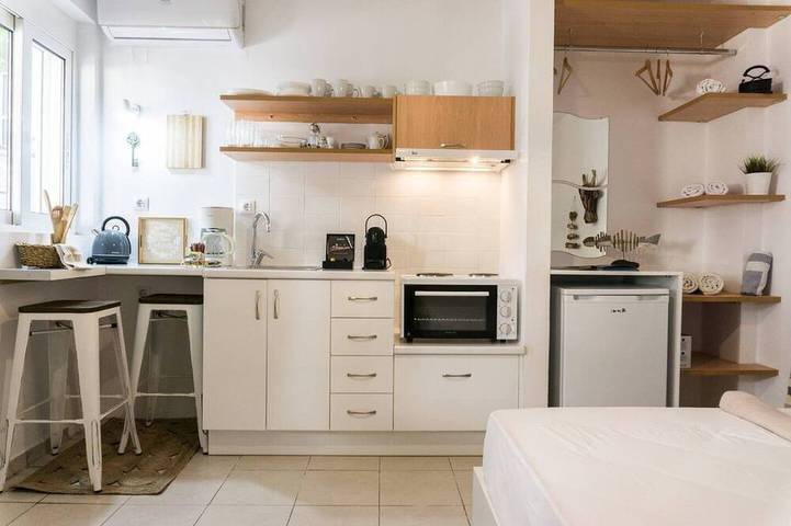 Geheel appartement, Studio 5 min. Afstand van het strand '' Ub1Y " in Rethymno (City), Rethymno en omgeving