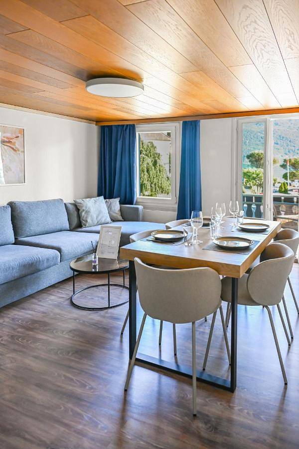 Gîte pour 6 personnes, avec vue ainsi que vue sur le lac et balcon à Gersau