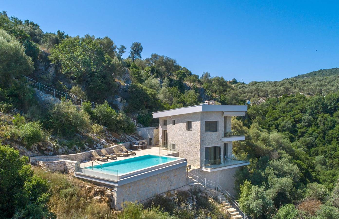 Modern Villa with Sea Views near Spilia Beach and Spartochori in Meganisi, Greece