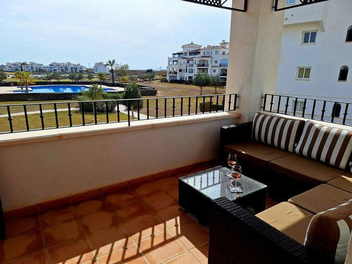 Apartment for 4 people, with pool and view as well as balcony, child-friendly in Murcia