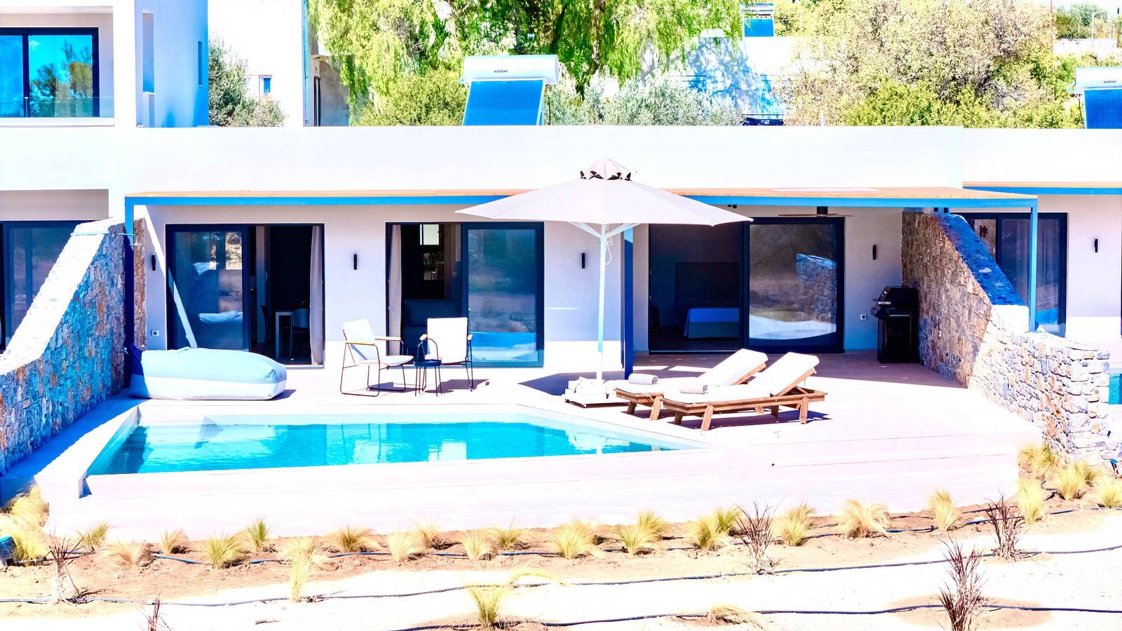Luxuriöse Mittelmeervilla 'Selene 1' mit privatem Pool, Berg- und Landblick in Pefki, Rhodos