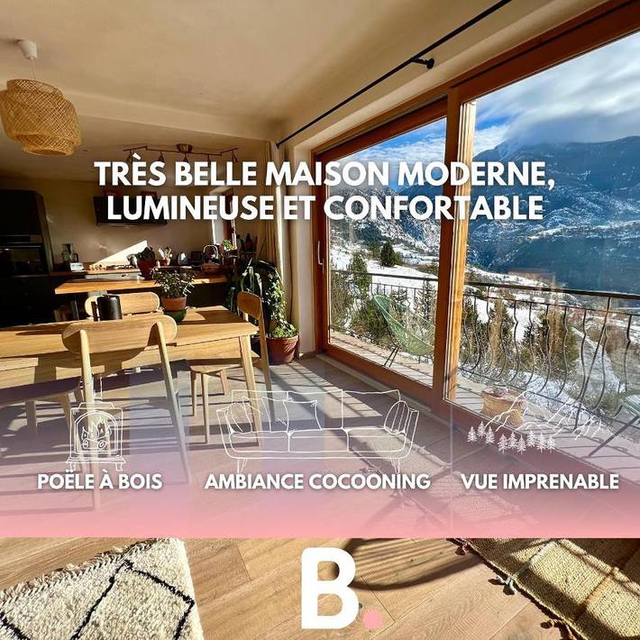 Gîte pour 6 personnes, avec jardin et vue à Eygliers