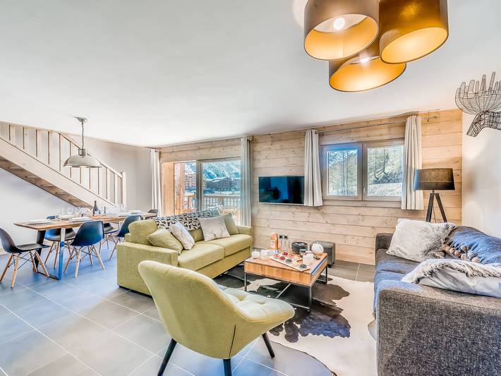 Gîte pour 6 personnes, avec Balcon et Jacuzzi ainsi que Piscine et Sauna à Tignes