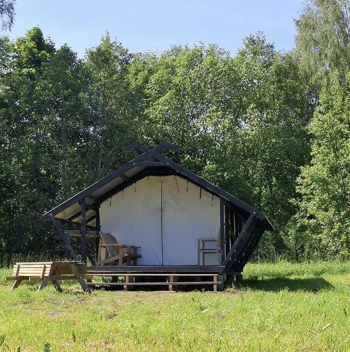 Kemping dla 3 osób, z Taras i Ogród oraz Widok w Łotwa