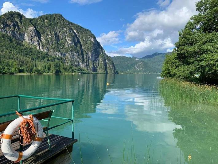 Ferienwohnung für 5 Personen, mit Terrasse und Ausblick sowie Garten und Seeblick in Unterach am Attersee
