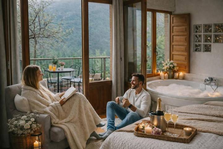 Apartamento para 2 personas, con jardín y vistas, Se admiten mascotas en Proaza