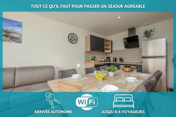 Gîte pour 6 personnes, avec vue à Condette