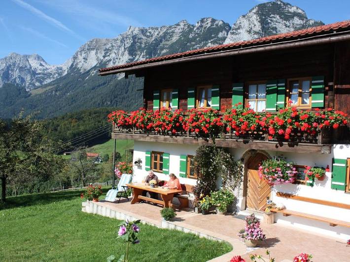 Ferienwohnung für 2 Personen, mit Balkon und Terrasse sowie Garten in Ramsau bei Berchtesgaden
