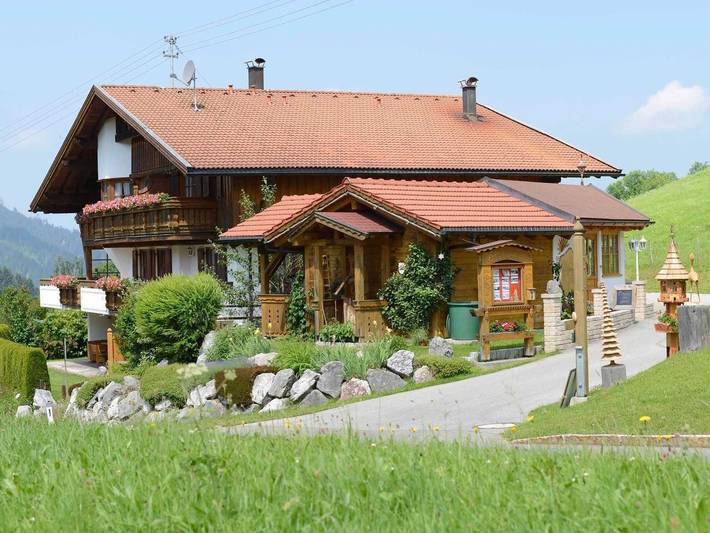 Hütte für 2 Personen, mit Balkon und Sauna sowie Ausblick in Jungholz