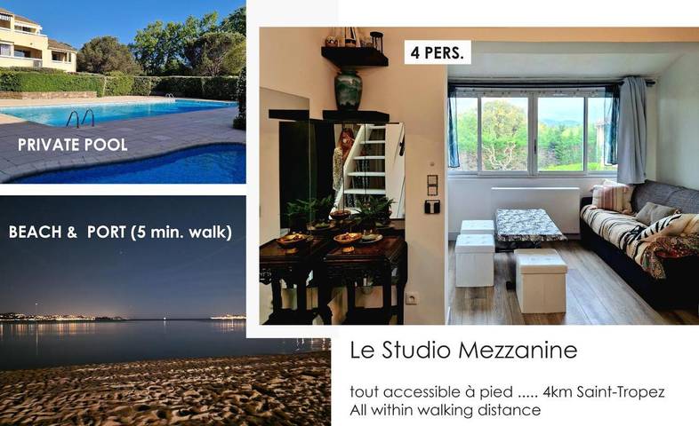 Location de vacances pour 4 personnes, avec jardin et piscine dans Port Cogolin