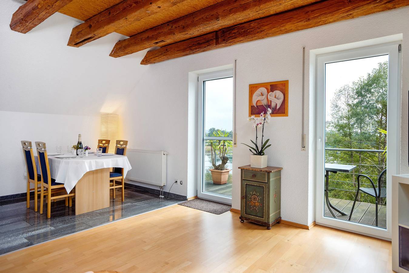 Ganze Wohnung, Ferienwohnung 'Goelz' mit Seeblick, Wlan und Klimaanlage in Bad Schussenried, Landkreis Biberach