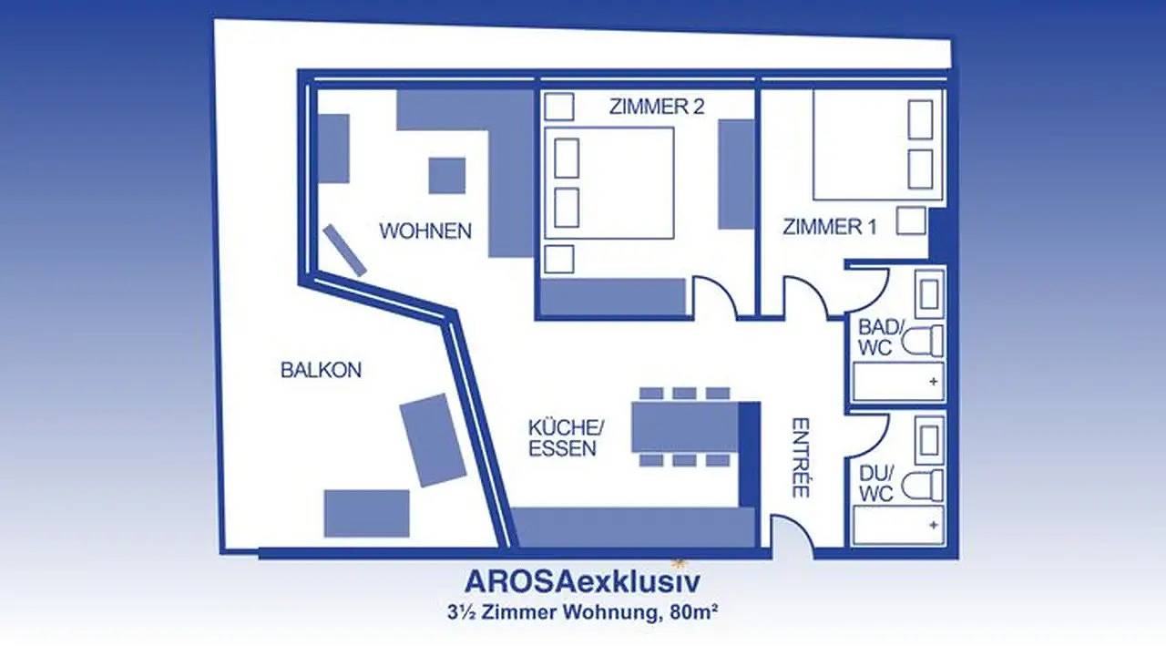 Ganze Ferienwohnung, Ferienwohnung für 4 Personen (80 m²) in Arosa in Arosa, Plessur Alpen