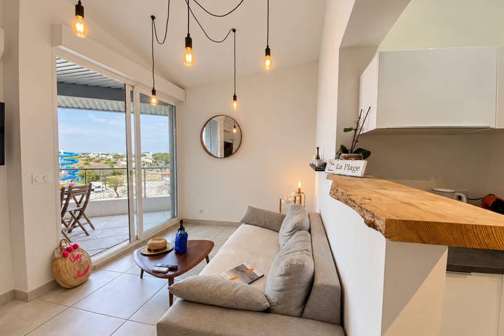 Ganzes Studio, Le Couchant – Studio mit Meerblick in einer Residenz mit privatem Stra in Le Grau-du-Roi, Côte d'Améthyste
