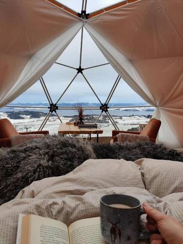 Zelt für 2 Personen, mit Terrasse und Ausblick in Tröndelag