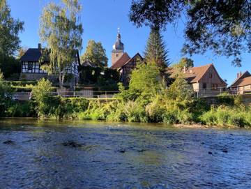 Ferienwohnung für 4 Personen, mit Ausblick und Garten sowie Terrasse in Erfurt