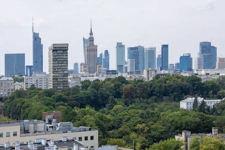 Appartamento intero, View Studio on the 15th Floor | Panorama Center in Varsavia Śródmieście, Varsavia