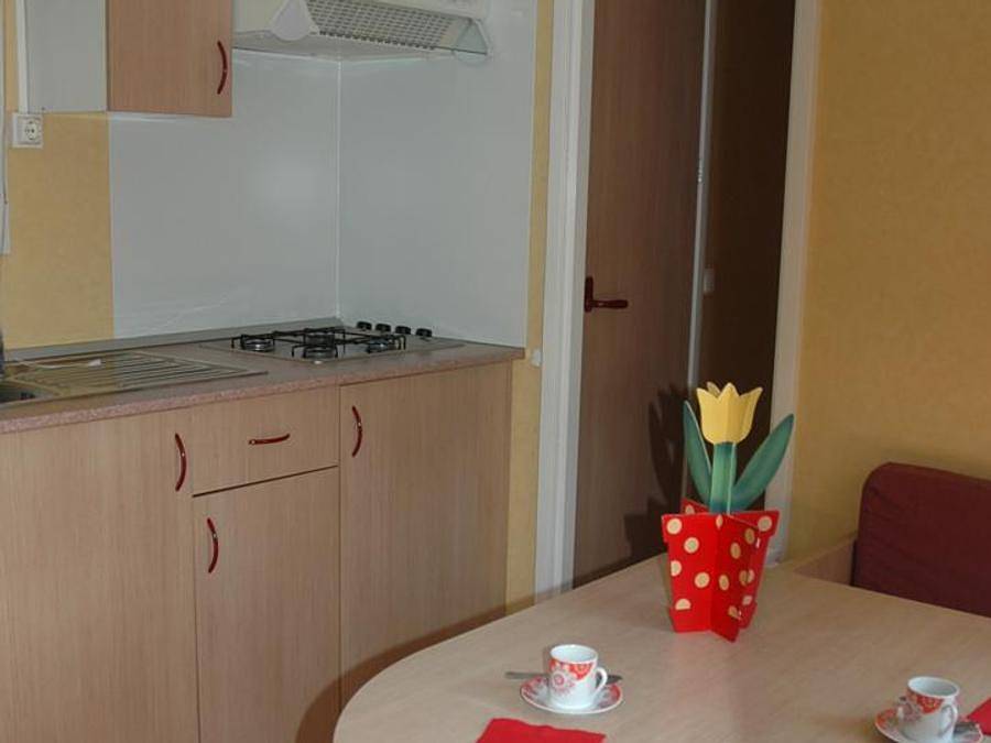 Camping les Pialades - Mobilheim 4 personen - M54 - 26m² mit halbüberdachter Terrasse / 2 Schlafzimmer in Nabirat, Périgord Noir