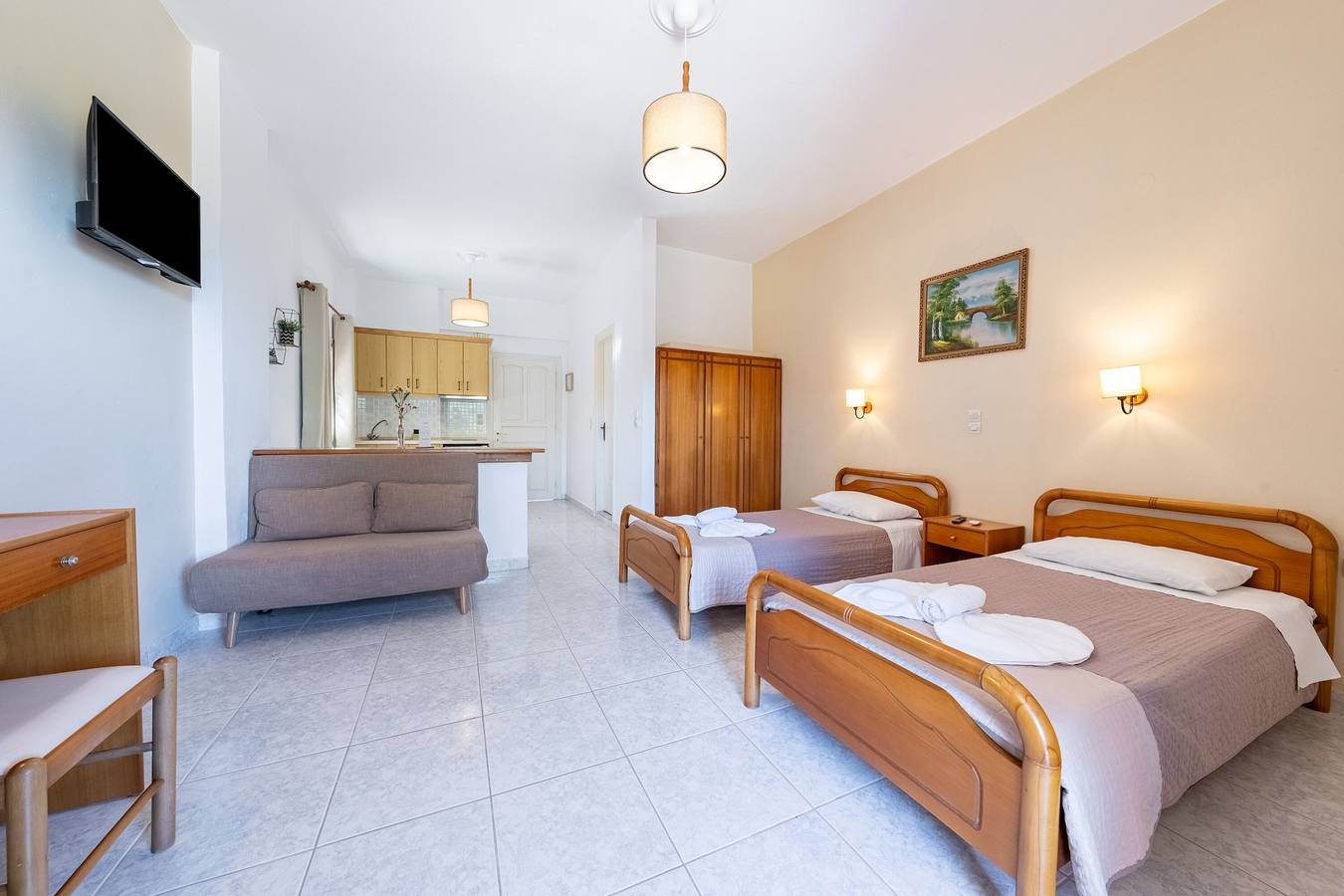 Studio entier, Studio 'Grand 1' avec vue sur la mer, Wi-Fi et climatisation in Corfou