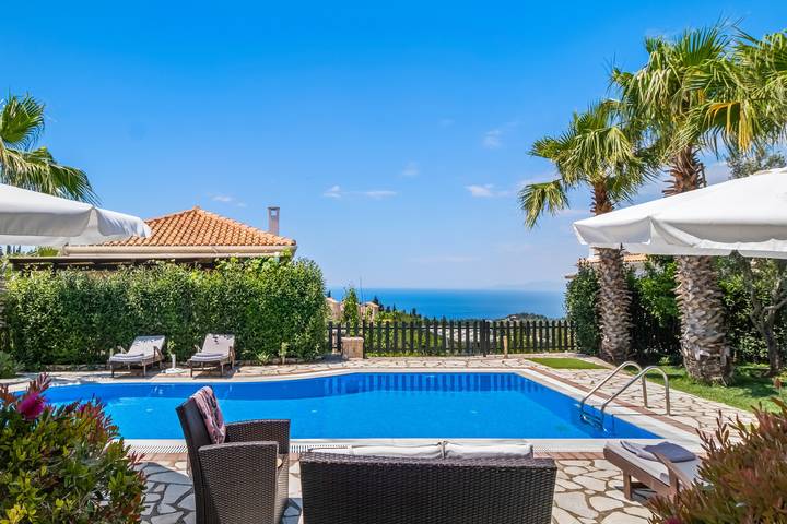 Villa "Evelyn" with Sea View, Private Pool & Wi-Fi in Greece
