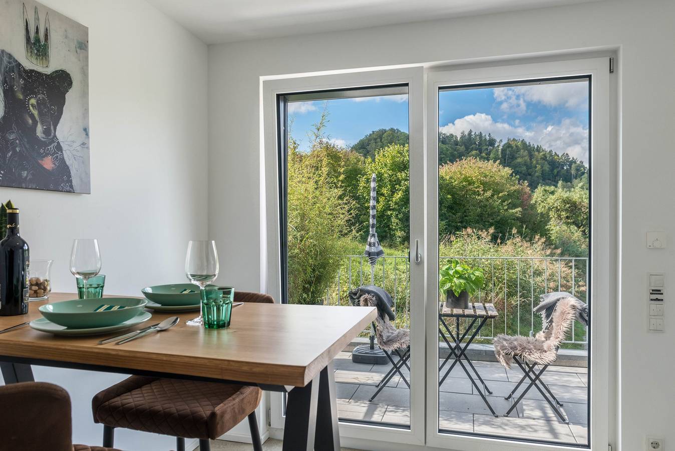 Ganze Wohnung, Ferienwohnung 'Landtraum 17' mit Balkon und Wlan in Deggenhausertal, Region Bodensee-Oberschwaben