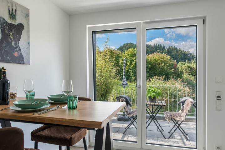 Geheel appartement, Vakantiewoning 'Landtraum 17' met balkon en wifi in Deggenhausertal, Region Bodensee-Oberschwaben