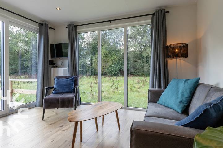 Wunderschön gelegenes Chalet für zwei Personen mit unverbauter Aussicht in Dwingeloo in Nationalpark Dwingelderveld