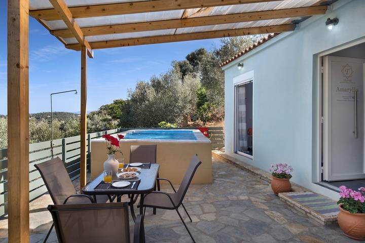 Villa "Amaryllis" with Sea View, 2 Private Terraces & Wi-Fi in Katomeri, Meganisi