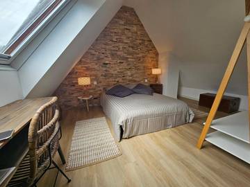 Gîte pour 4 personnes, avec vue ainsi que piscine et terrasse, animaux acceptés à Bœrsch