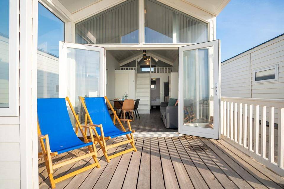 Strandhuisjes De Watering in Katwijk, Niederländische Nordsee