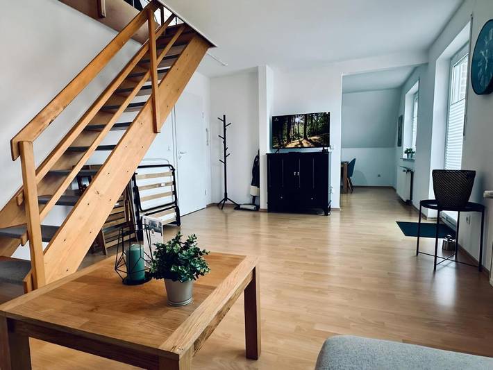 Ferienwohnung für 5 Personen, mit Balkon und Garten sowie Ausblick in Rheine