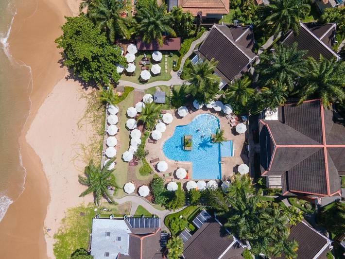 Ferienhaus für 3 Personen, mit Kinderpool und Ausblick sowie Pool und Garten in Khao Lak