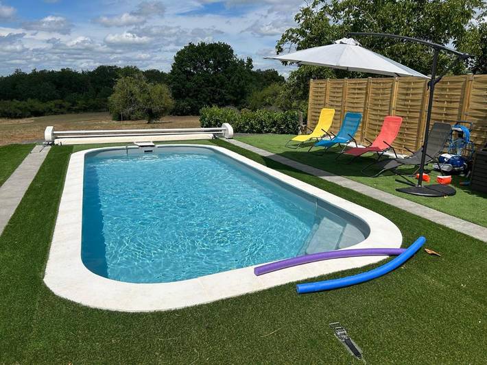 Maison de vacances pour 6 personnes, avec piscine ainsi que vue et jardin, animaux acceptés
