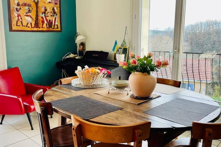 Location de vacances pour 5 personnes, avec vue ainsi que jardin et terrasse, animaux acceptés à Chasse-sur-Rhône - 2