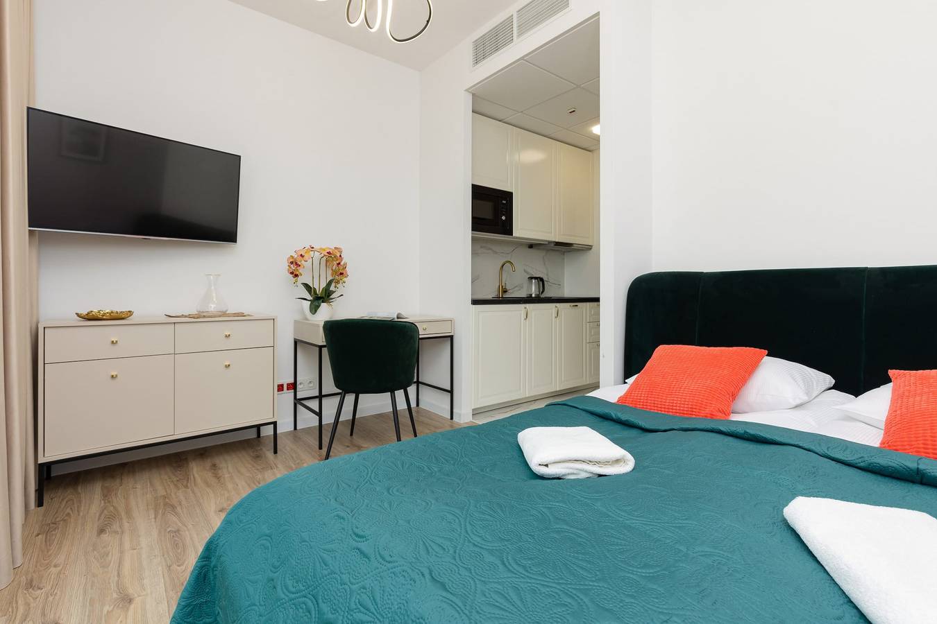 Entire studio, Studio with double bed | Balcony | Kasprzaka 29 in Warsaw, Masovia