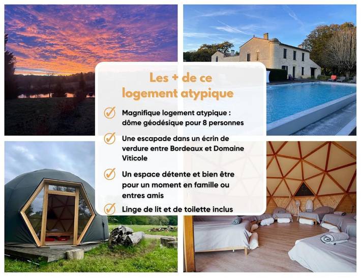 Tente pour 8 personnes, avec Terrasse et Jardin ainsi que Piscine et Vue