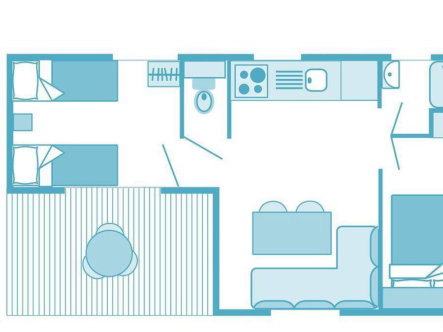 Camping Sunelia - Le Sequoia - Mobilhome 4 personas - Mobil-home confort 30m² 2 habitaciones in Payrac, Lot