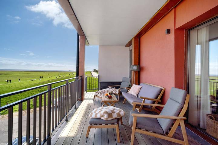 Ferienwohnung mit Meerblick für 4 Personen, mit Balkon und Seeblick in Nordfriesische Inseln (Schleswig-Holstein) (Schleswig-Holstein), Pellworm