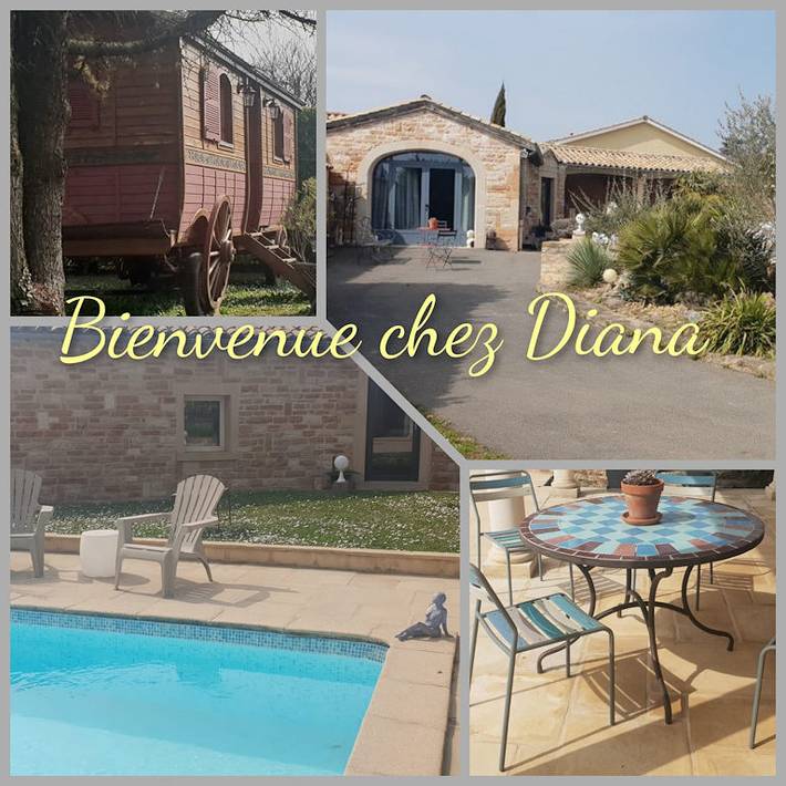 Chambre d’hôte pour 3 personnes, avec piscine et jardin