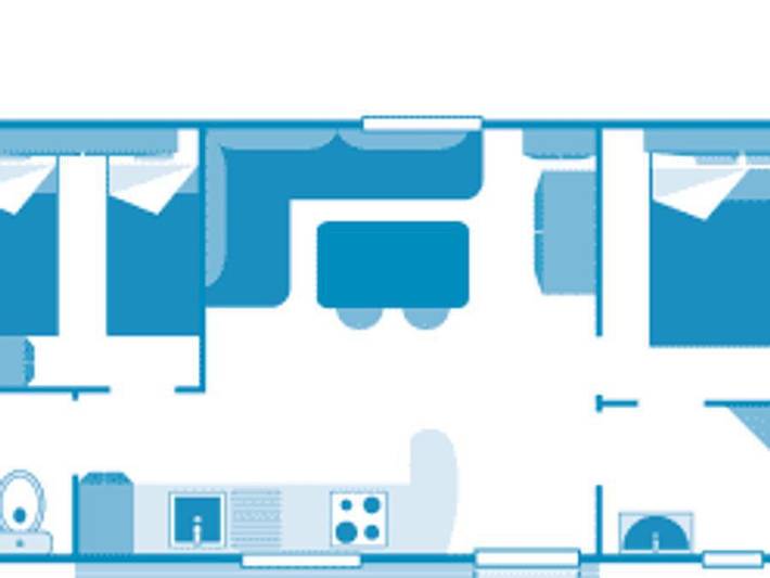 Mobil home pour 4 personnes, avec bassin pour enfant, animaux acceptés à Ondres - 3