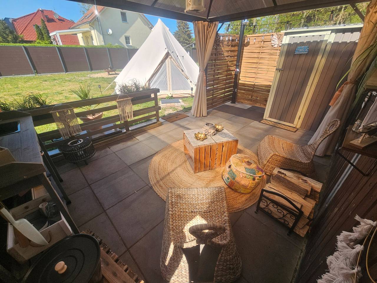 Ganze Wohnung, Ferienwohnung 'Glampingzelt Mit Eigenem Garten' mit Privatterrasse, Privatem Garten und Wi-Fi in Phöben, Werder