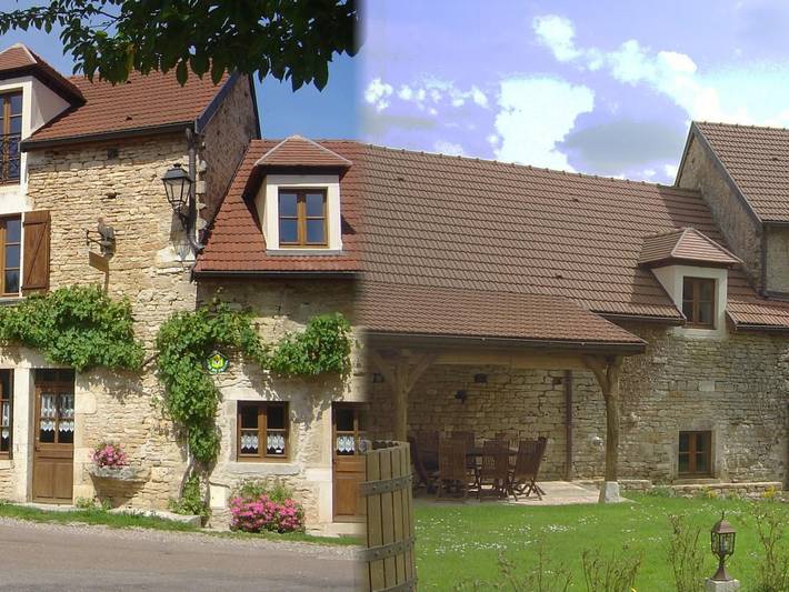 Zwei renovierte burgundische Häuser mit Terrassen und Garten in Colombier in Colombier (Côte-d'Or), Beaune und Umgebung