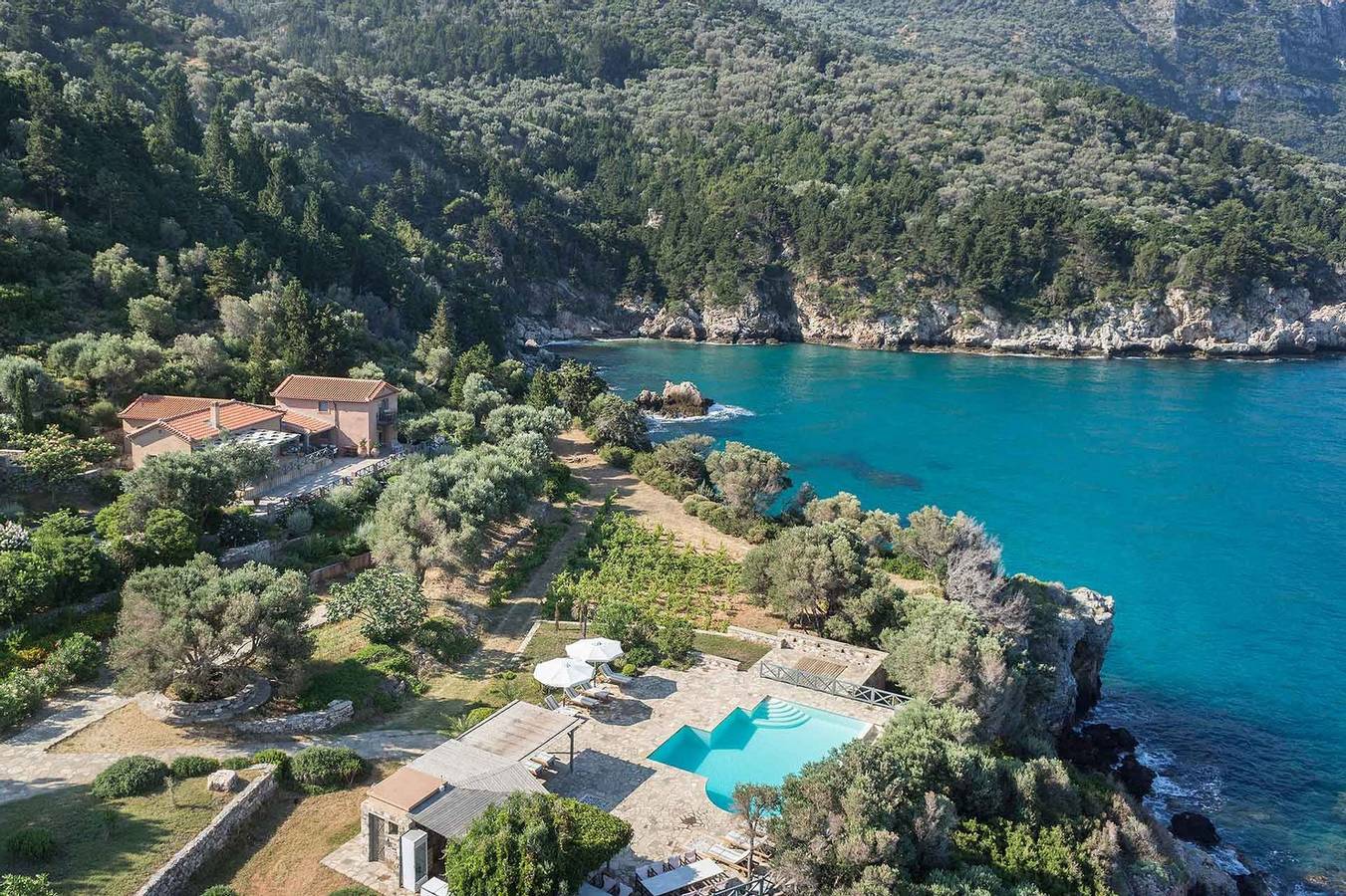 Dazzling Samos Villa | Villa Mafalda | 3 Villa Complex | 10 Bedrooms | Beach Front | Breathtaking Sea Views | Spacious Furnished Sun Terrace | Private Outdoor Pool | Bbq Facilities | Shaded Outdoor Dining Area | Private Garden | Karlovasi in Samos