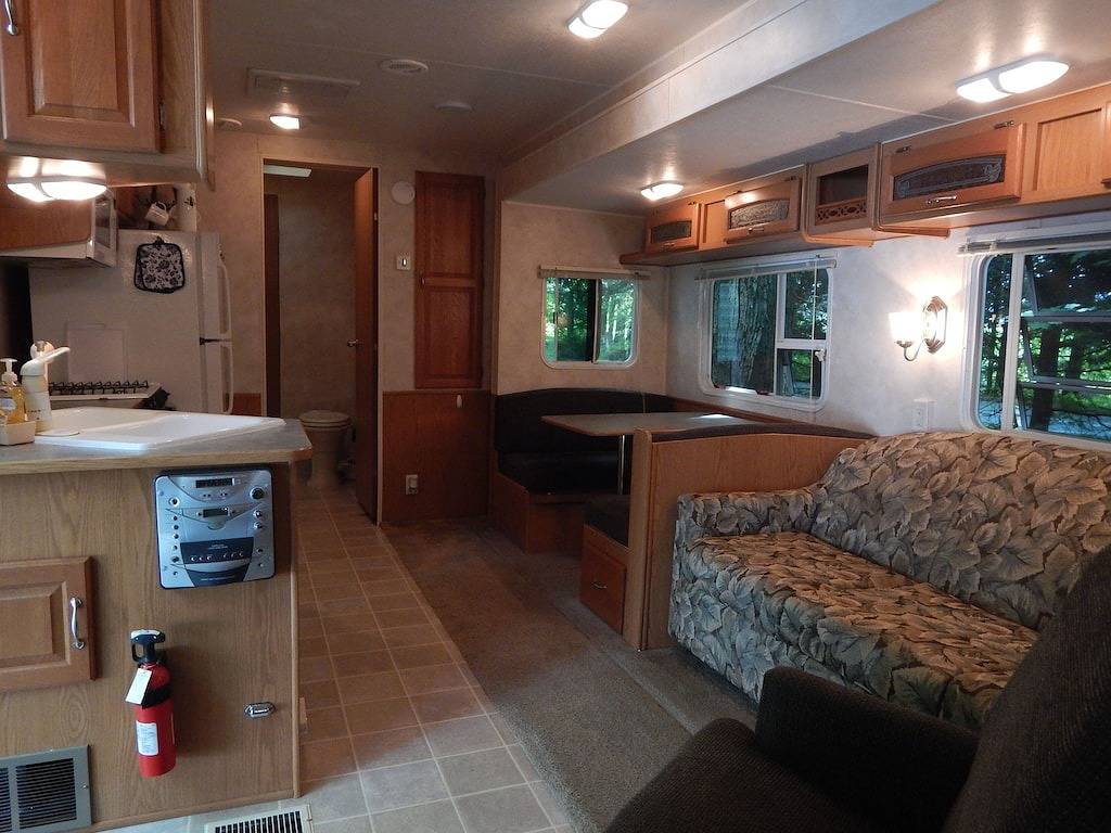 Waterfront camper in Adirondack-like setting in Wyoming County