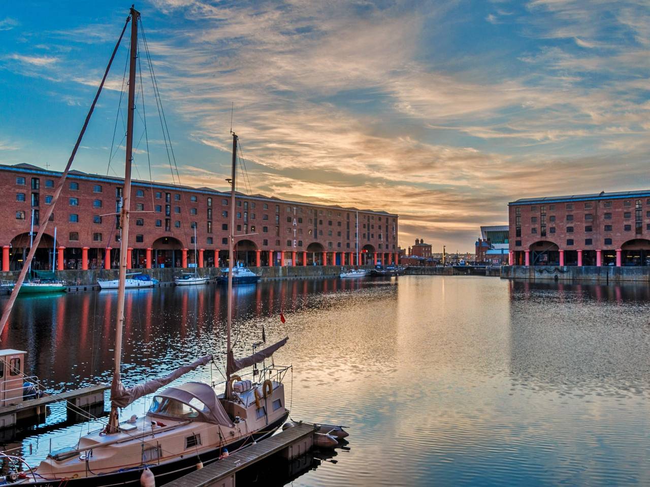 Houseboat in Central Liverpool in Liverpool, Merseyside
