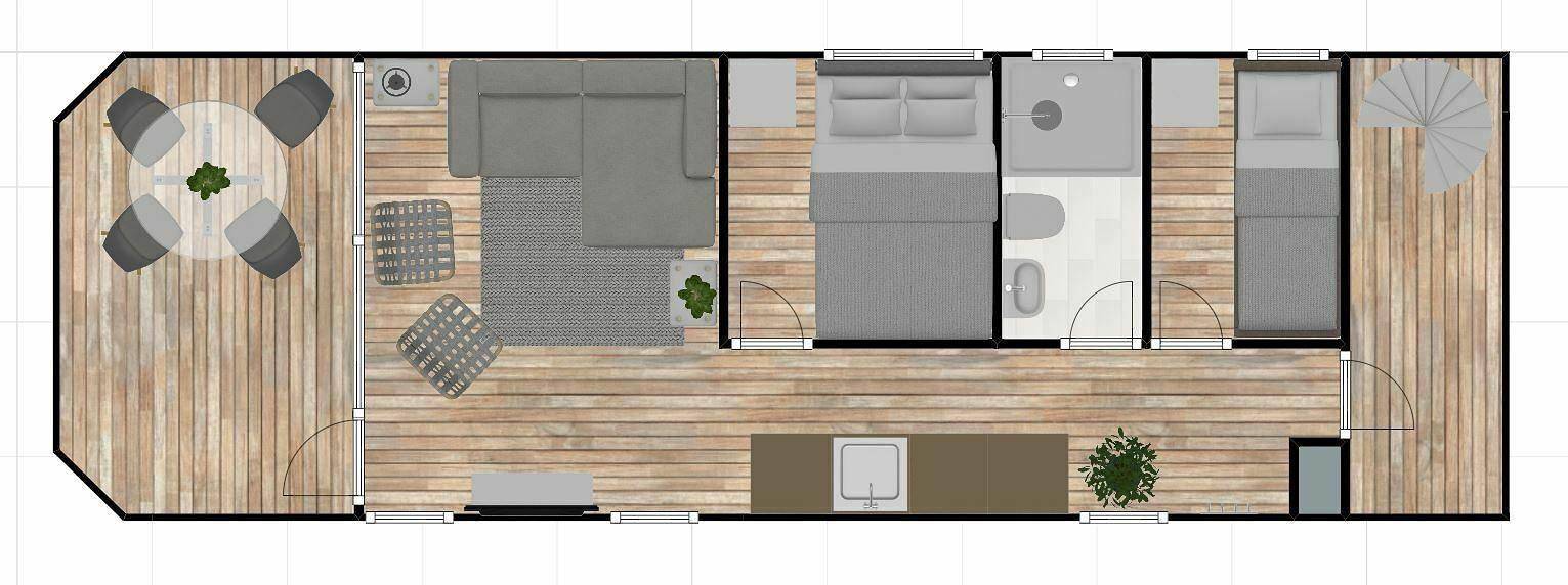 Marina Parcs — Havenlodge met dakterras en balkon (4-6 pers) Almere in Nederlandse kust