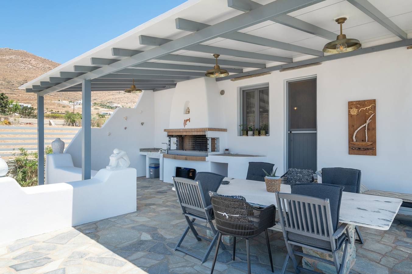 Villa Fotis Country House with Sea View, Wi-Fi, and Air Conditioning in Vari (Syros), Syros