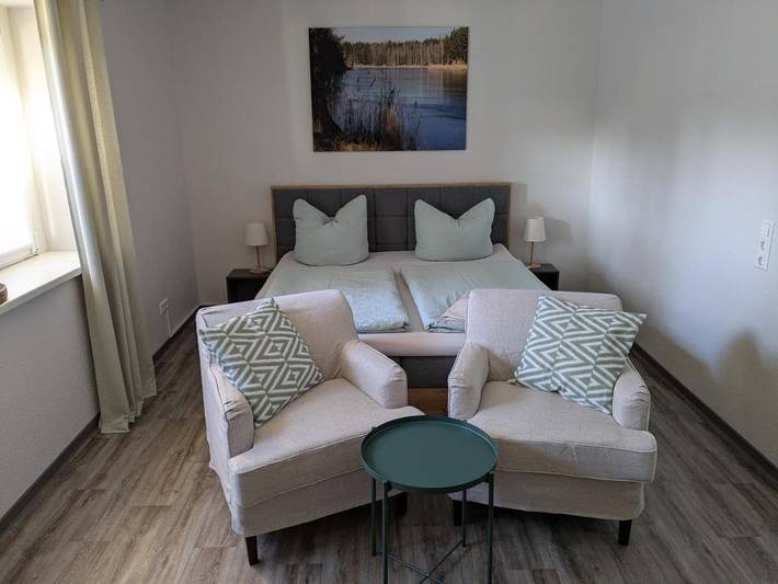 Ferienwohnung für 3 Personen, mit Terrasse und Ausblick in Lauta Dorf