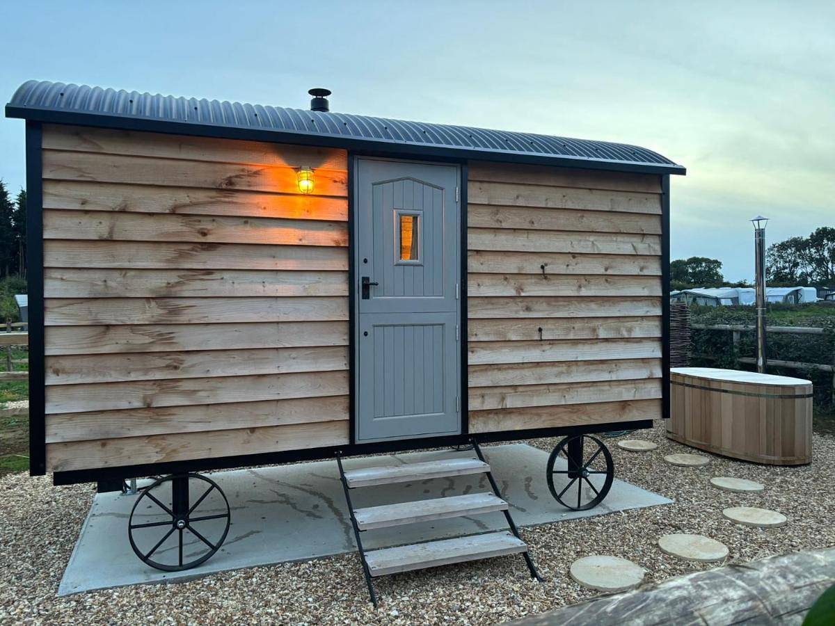 Shepherd's Huts at Cotswold Hills Country Park in Oxfordshire