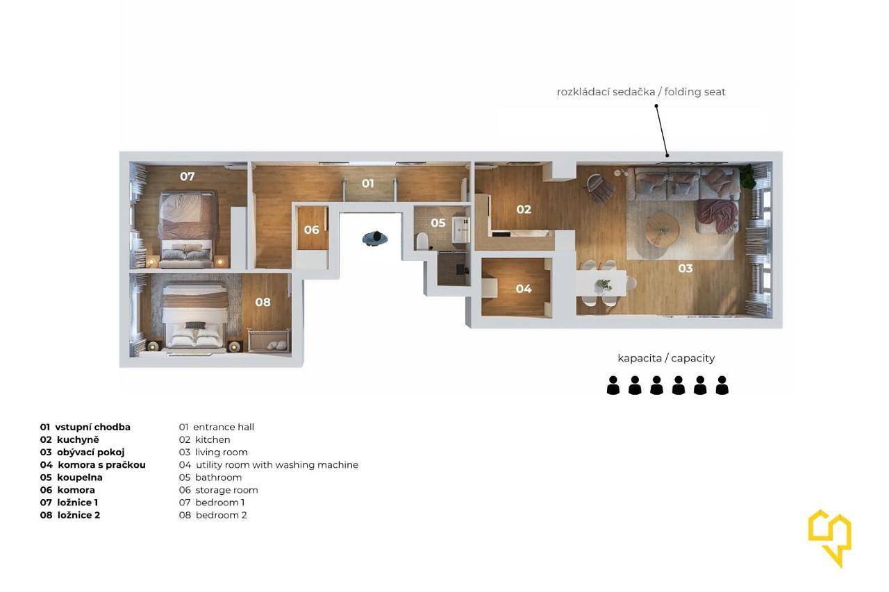 Appartement entier, Apartmán se 2 ložnicemi in Olomouc, Région d'Olomouc