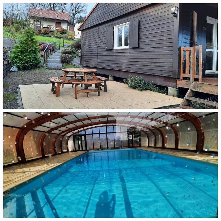 Chalet pour 6 personnes, avec Balcon et Terrasse ainsi que Jardin et Piscine